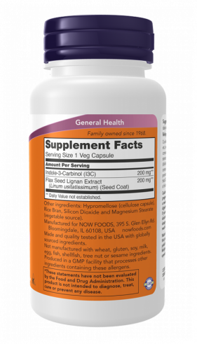 NOW Indole-3-Carbinol I3C 200 mg, 60 капсул