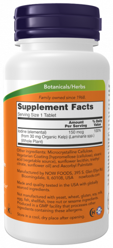 NOW Kelp 150 mcg, 200 таблеток