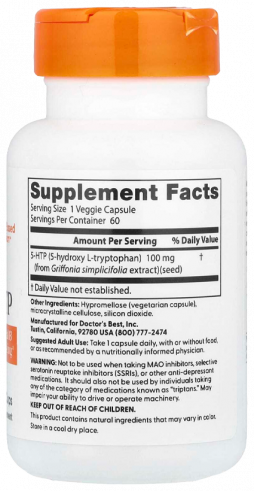 Doctor's Best 5-HTP 100 mg, 60 капсул