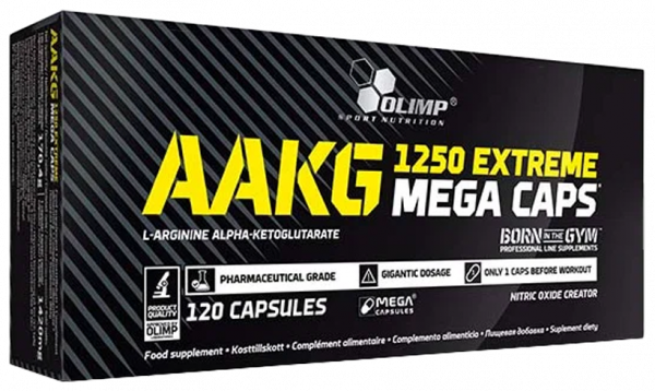 Olimp Sport Nutrition AAKG Extreme 1250 Mega Caps, ААКГ Экстрем 1250 Мега Капс, 120 капсул